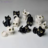 3D Printed Big-eyed Cat Ornaments Mini Statues Miniature Cute Kitten Micro Landscape Crafts Small Ornaments Desktop Decoration