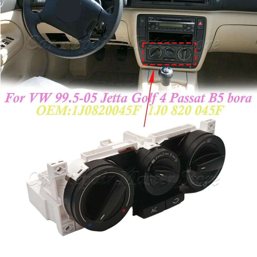 New Fresh Air A/C Heater Control / Climate Control Switch Unit Panel For VW 99.5-05 Jetta Golf 4 Passat B5 Bora 1J0820045F