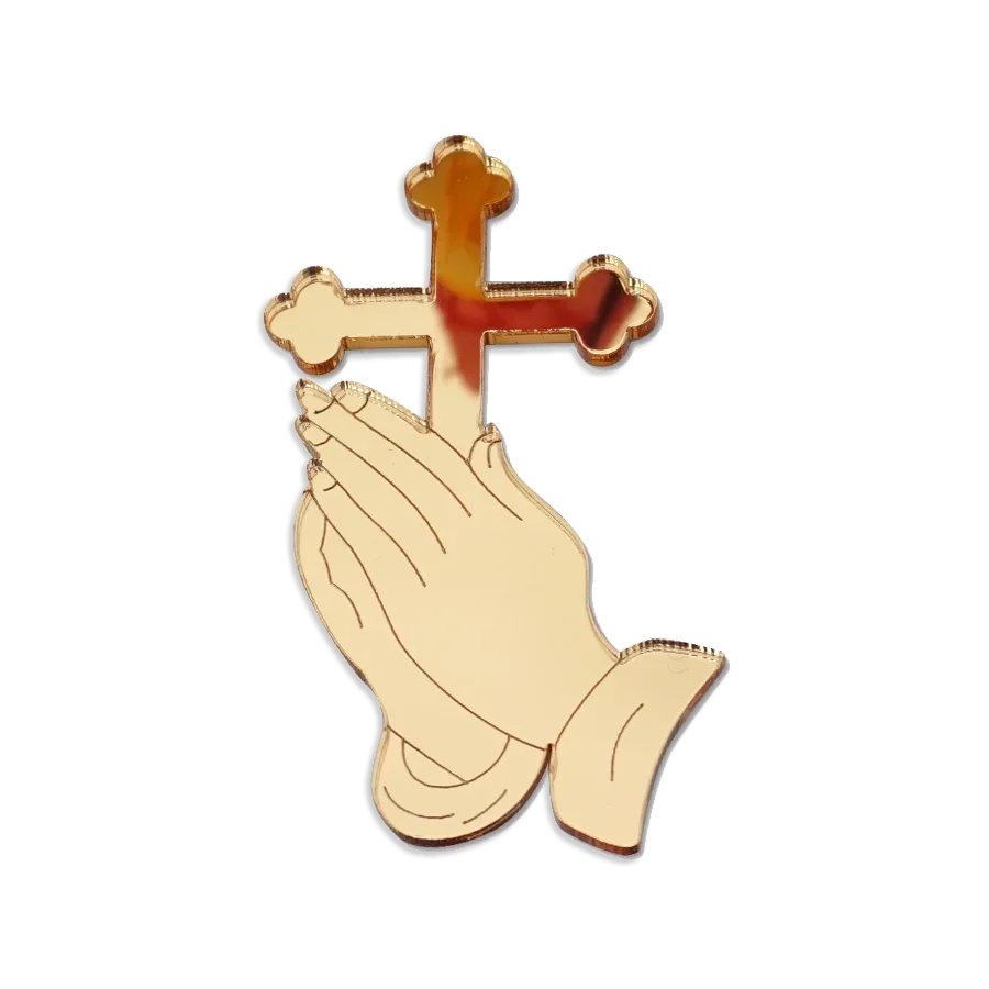 Kleine Acryl-Bet-Tags mit Kreuz-Design, segne sich zu Hause, Kirche, Weihnachten, Taufe, Dekoration, Zubehör, Kommunion-Geschenkanhänger – Detail 3