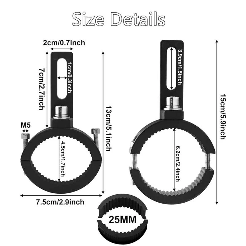 652F Weather Resistant Aluminum Alloy Adjustable Motorcycle Light Holder Stand For Outdoor Exploration Safe Nighttime Travel