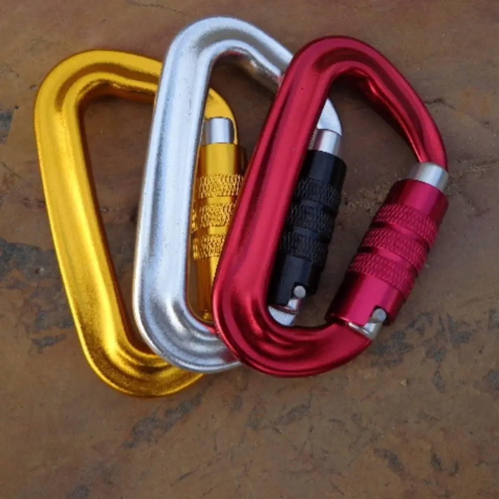 

12KN Hammock Hook Aviation Aluminum Safe Safety Auto Lock Buckle D-shaped Multifunctional Professional Carabiner Backpack