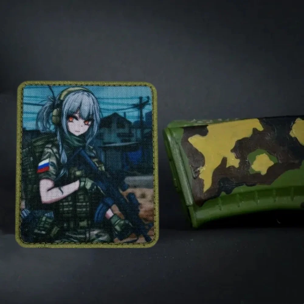 Parche táctico MOLLE soldado femenino anime – gancho y bucle - imagen 5