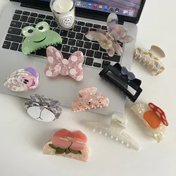 YHJ New Bowknot Hair Clip Acetate Claw Clip Hairpin Cartoon Animal Frog Crab Hair Clip Hair Accessories for Women Girls