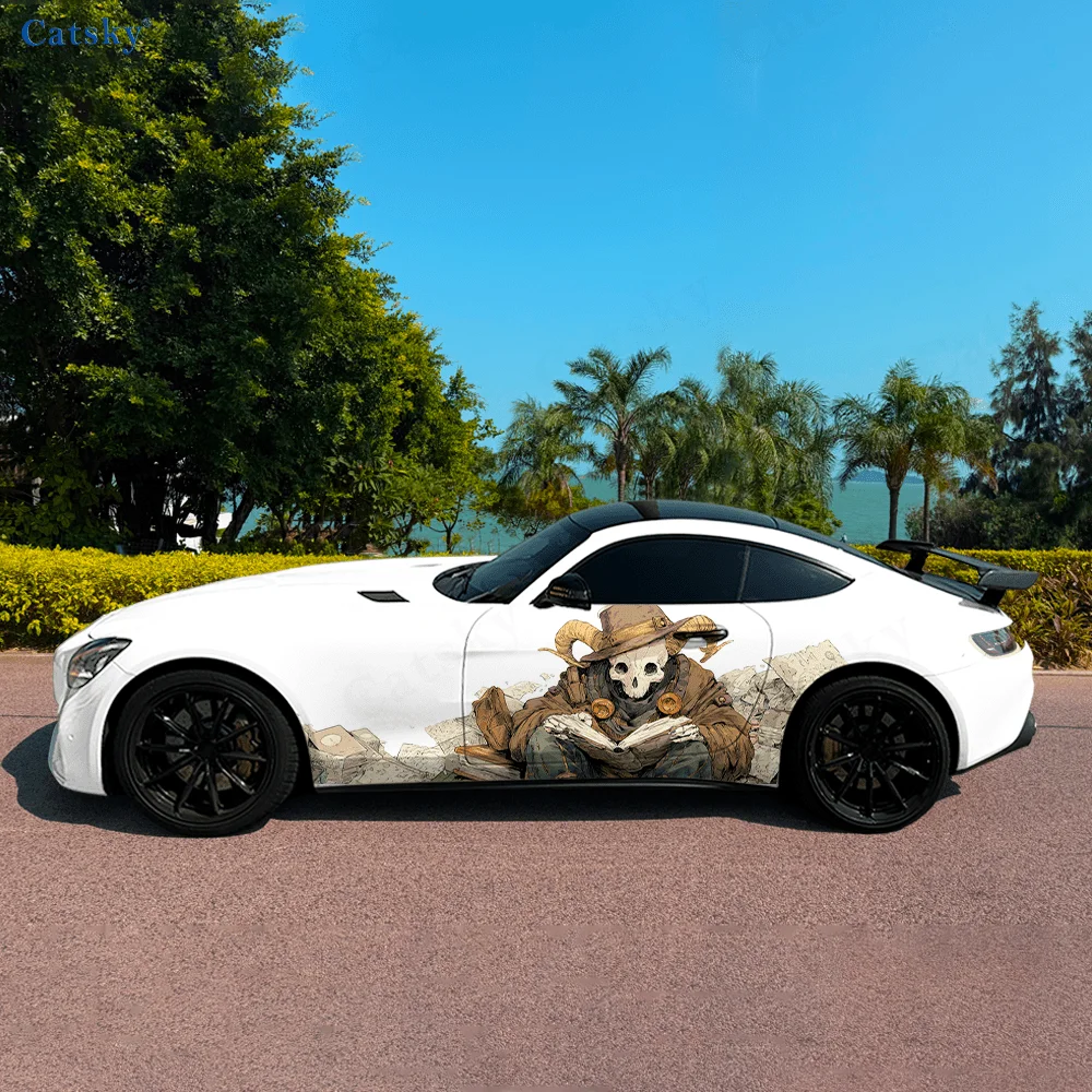 

Скелет Ковбой, специальная автомобильная виниловая наклейка, самоклеящаяся наклейка из ПВХ, подходит для грузовиков, внедорожников, украшения, автоаксессуары, подарок