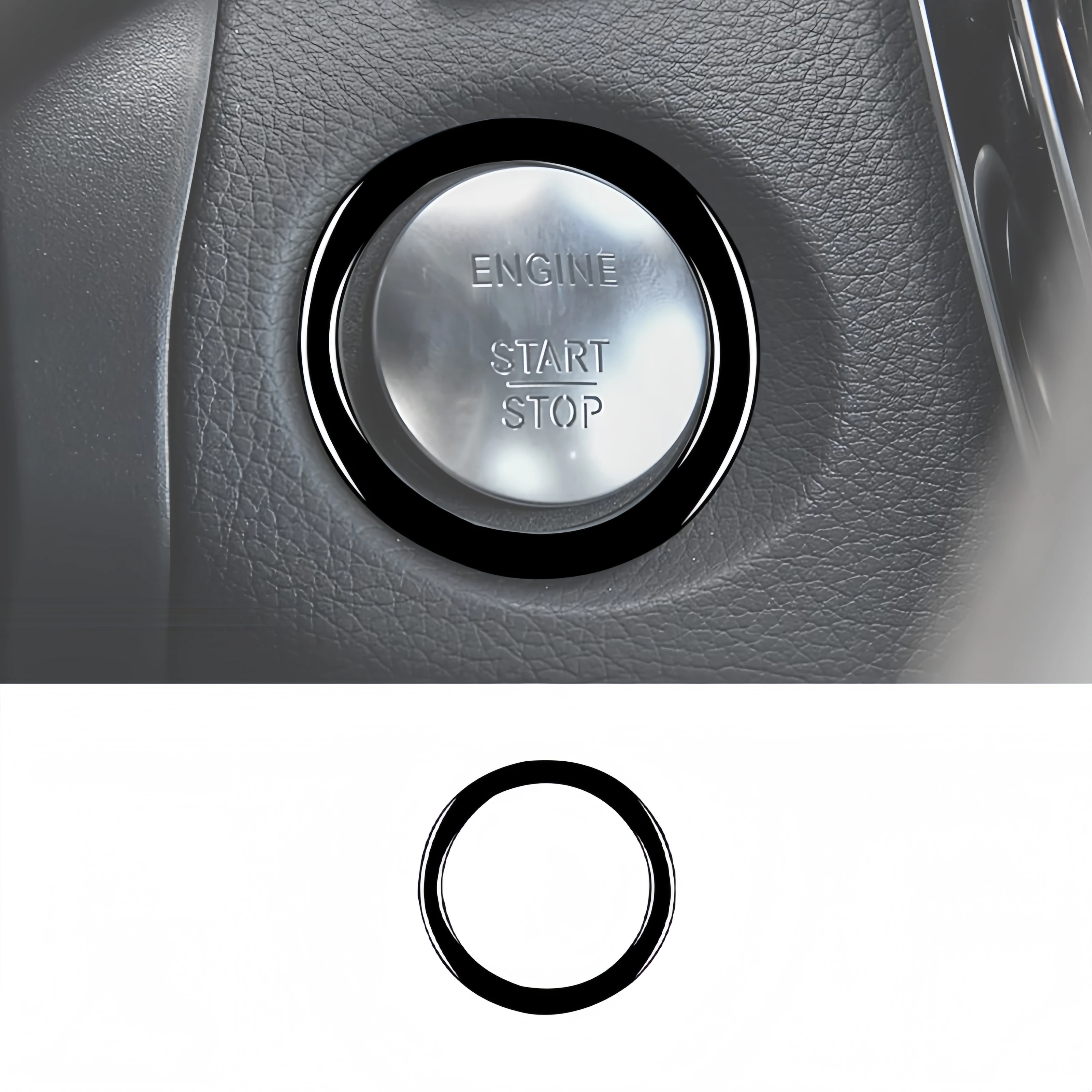 

For Mercedes W205 Benz C Class GLC 2014-20 Piano Black Car Engine Start Stop Button Switch Ring Trim Cover Sticker Auto Zubehör
