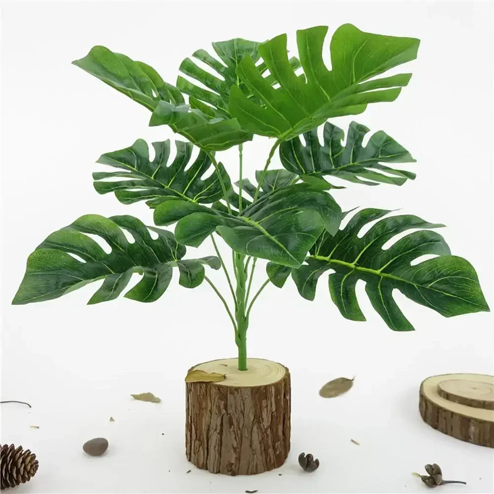 Artificial Plants Green Plastic Fake Plant Palm Leaves Home Garden Living Room Bedroom Balcony Decoration High Quality