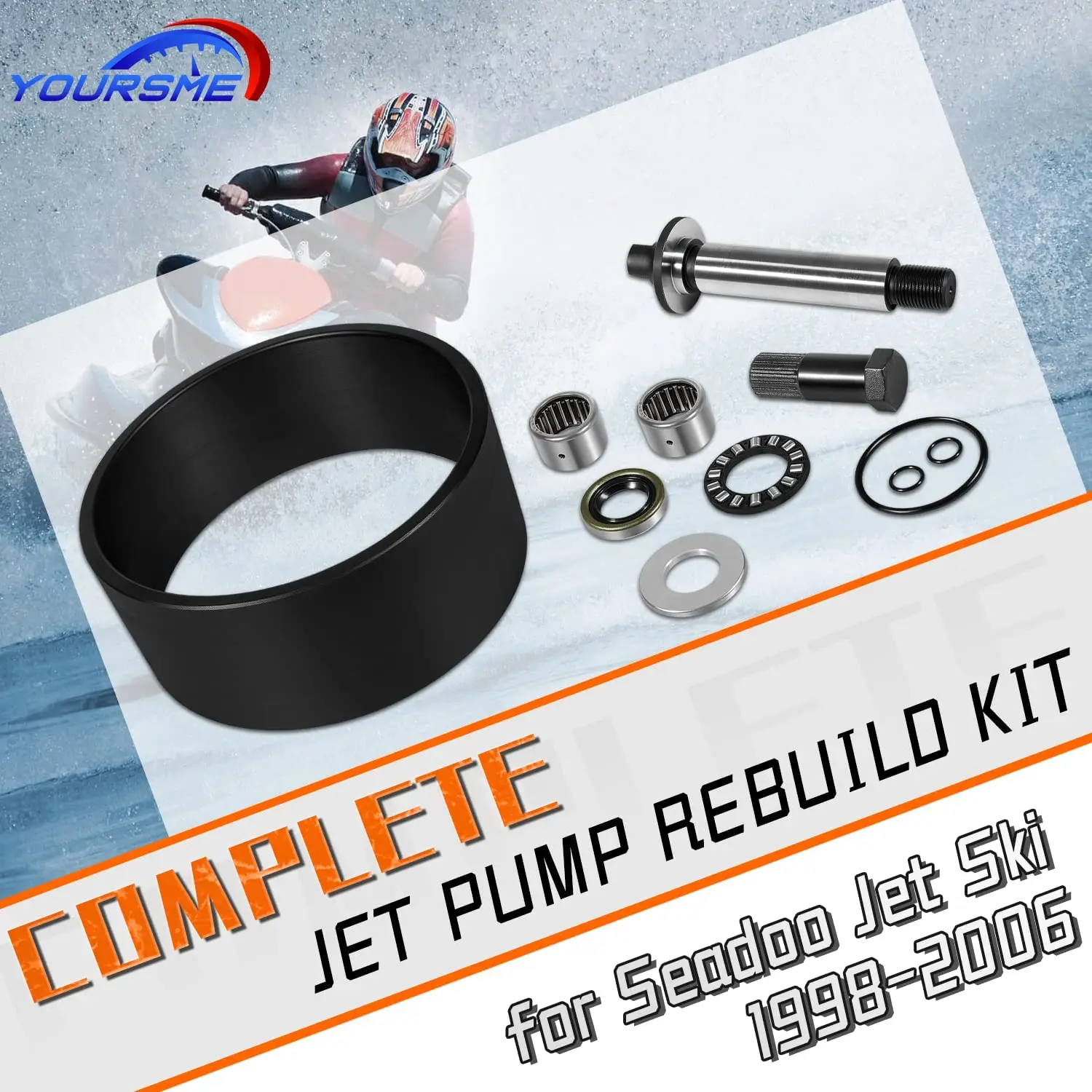 MX Complete Jet Pump Rebuild Kit and Impeller Removal Installation Tool Fit for 1998-2006 SeaDoo GTI GTX RFI RX RXDI XP