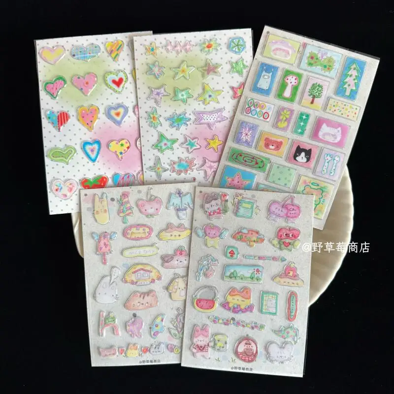 

Новый цветной карандаш в стиле соли, дневник, котенок, яблоко, ферма, любовь, пузырьковые наклейки, милые креативные наклейки, украшение для чехла для телефона, игрушки, подарок