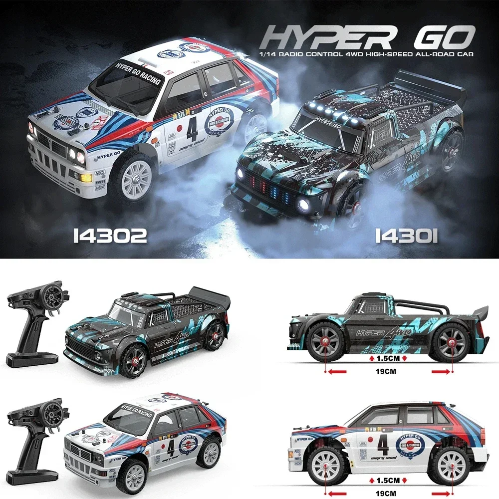 

Hyper Go 14301 14302 1/14 Drift Rc Car Racing 2.4G Brushless 4WD Off-road 45km/h High Speed Remote Control Vehicle Toys for Boys