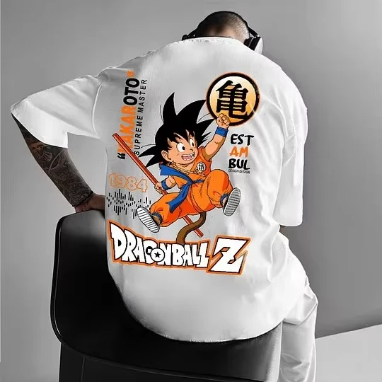 

Официальные футболки с графическим рисунком Dragon Ball Goku, мужская летняя одежда Y2k, хлопковые повседневные футболки большого размера с короткими рукавами, топы для косплея в стиле аниме