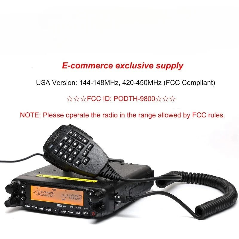 TH-7900 Mobile Radio 50W Dual Band VHF/UHF Vehicle Transceiver with Cable，home.