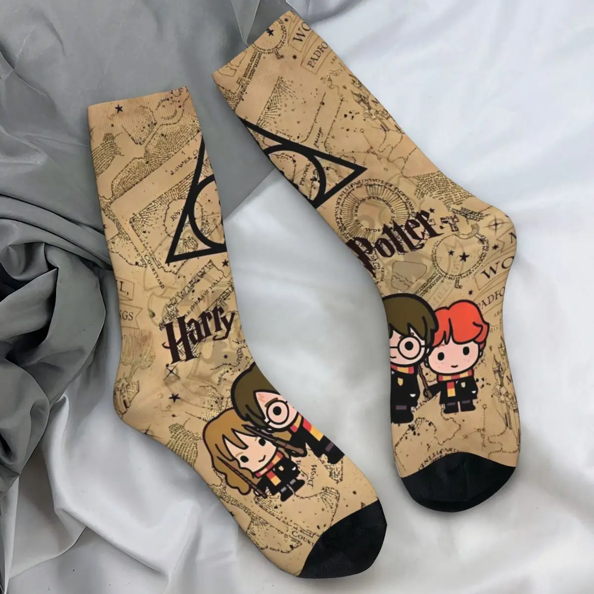 Calcetines de pareja Harrys Potters medias otoño novedad calcetines medianos suaves calcetines antideslizantes de escalada personalizados