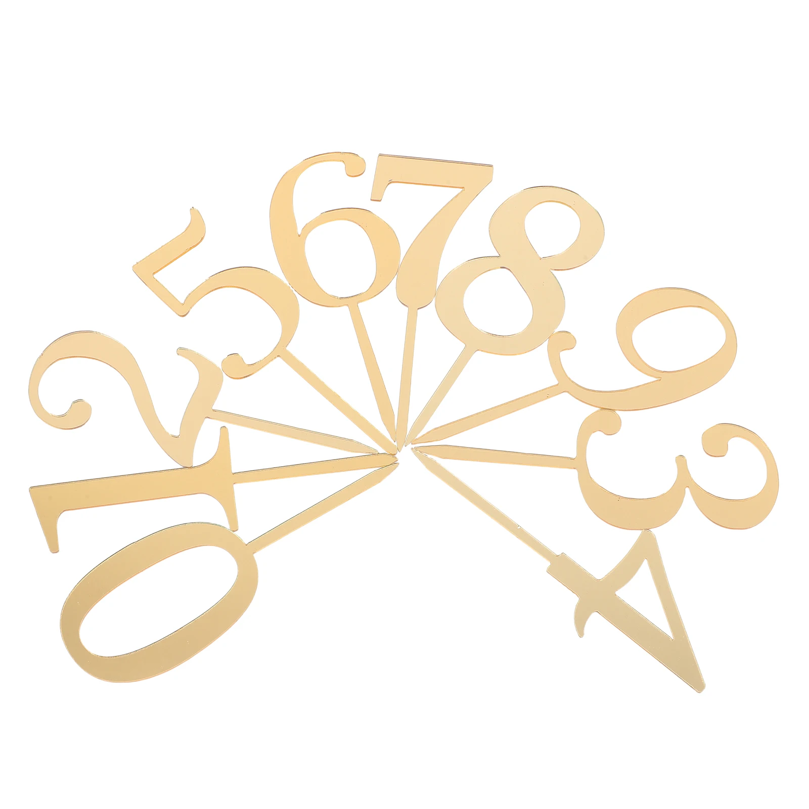 

20pcs Golden Cake Decorations Birthday Cupcake Topper Numbers Wedding Fine Detail Lightweight Reusable for Bridal