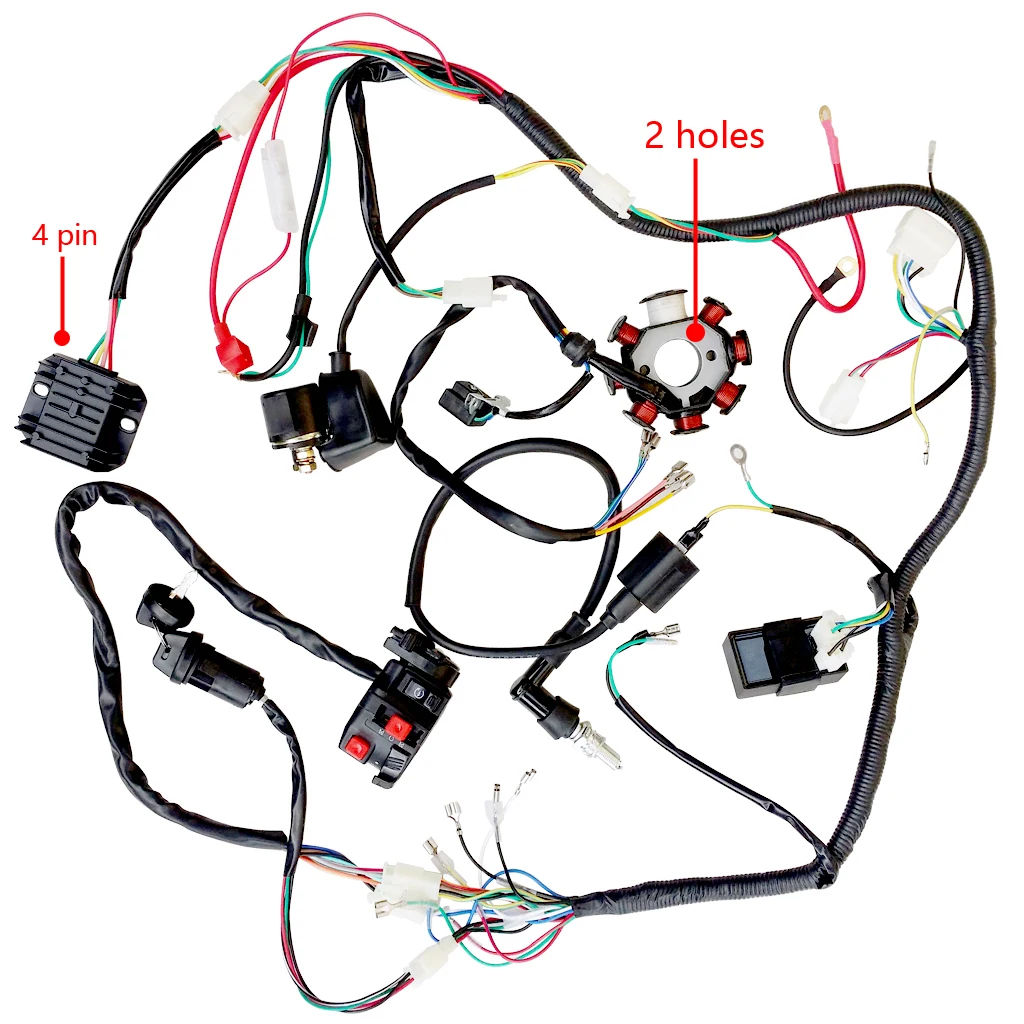 

250cc 200cc ATV QUAD Full ELECTRICS CDI Magneto Ignition Coil Rectifier Wire Harness Wiring Loom Accessories