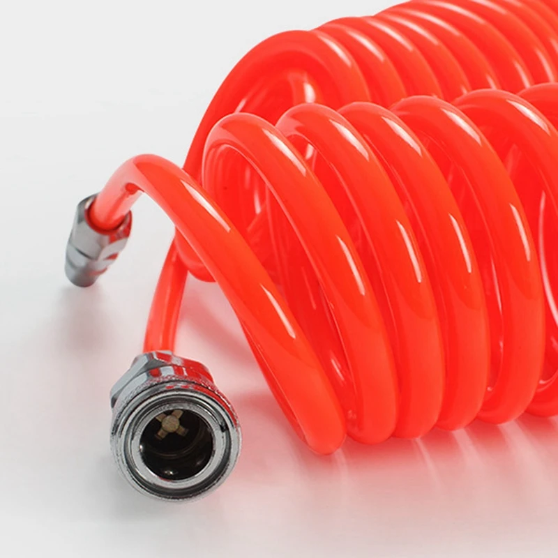 12M Polyurethane Air Spring Spiral Tube Compressor Hose Flexible Pneumatic Tool With Connector