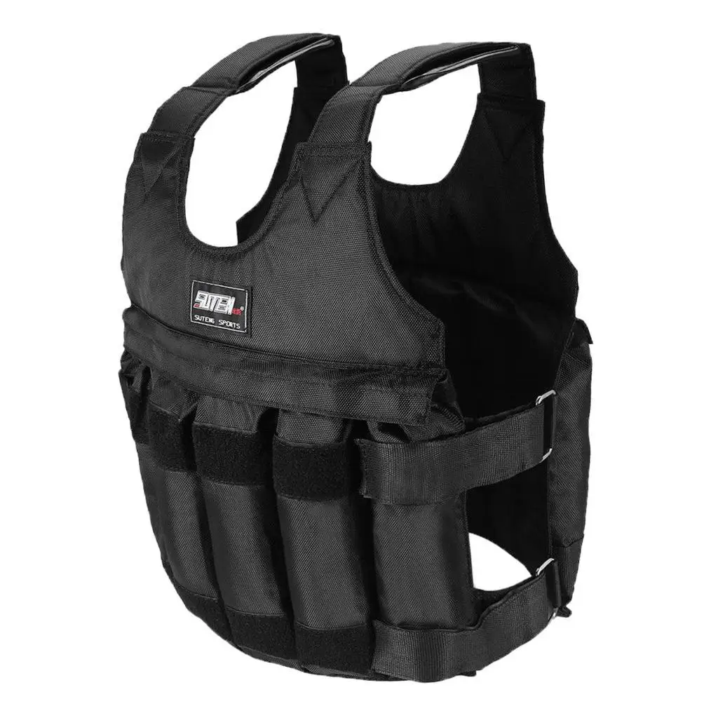 Compression Foam Lining Weighted Vest with Sand or Steel Pockets Weight-bearing Equipment for Strength Training Gym