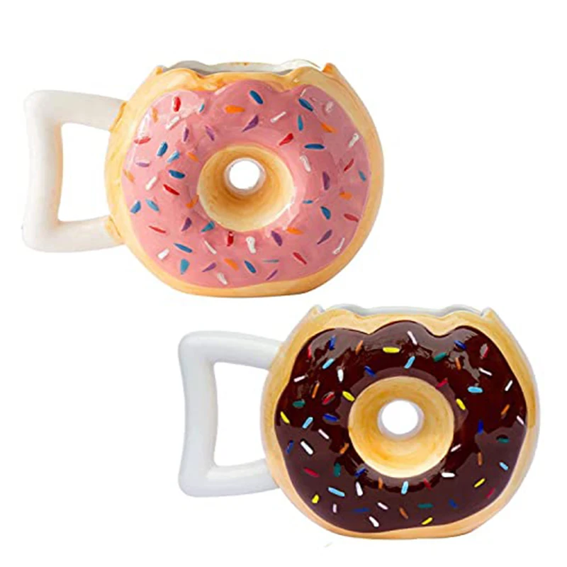 

Creative Cartoon Ceramic Mug Cute Donut Children's Household Water Cup Girls Office Coffee Couple Cup