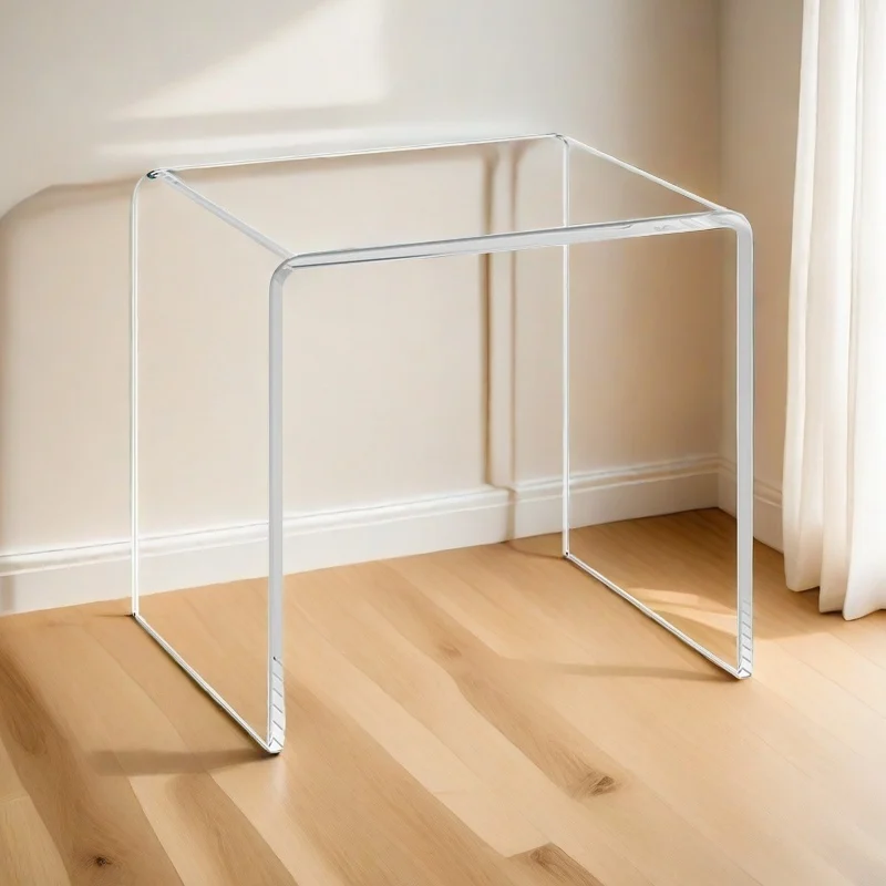 

Transparent acrylic plastic low stool simple creative bathroom light luxury shoe changing stool