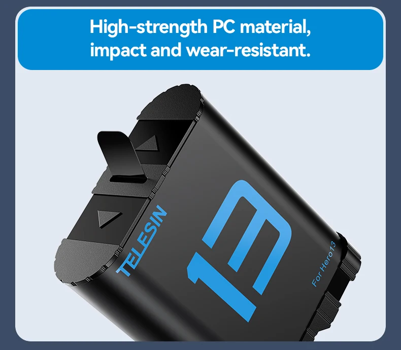 TELESIN 1900 mAh Lade Batterie Für GoPro Hero 13 Batterie 3 Möglichkeiten Schnelle Ladegerät Box TF Karte Lagerung Für GoPro 13 zubehör – Detail 8