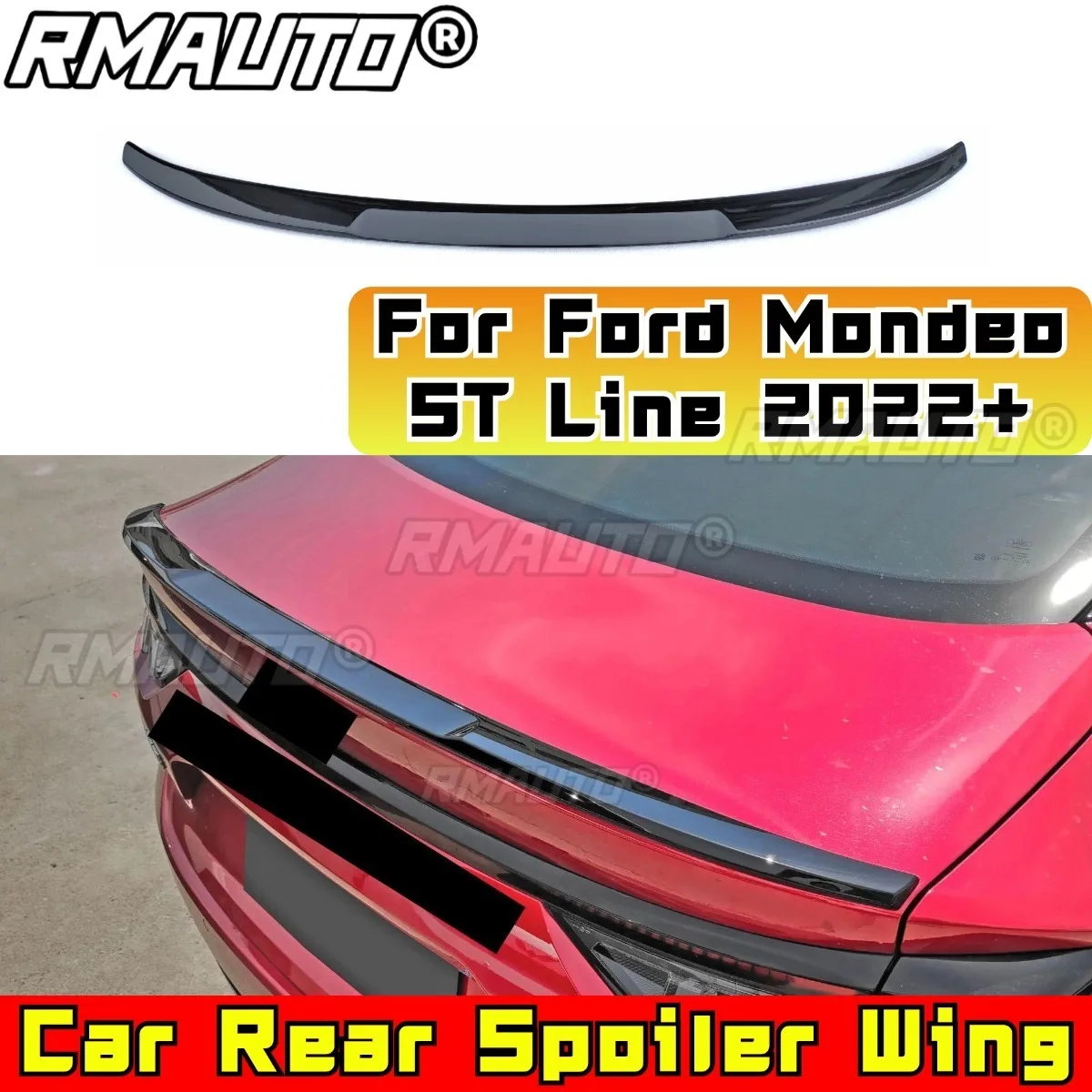 Car Rear Trunk Spoiler Wing Modification Part For Ford Mondeo ST Line 2022+ Rear Trunk Spoiler Wing Car Accessories