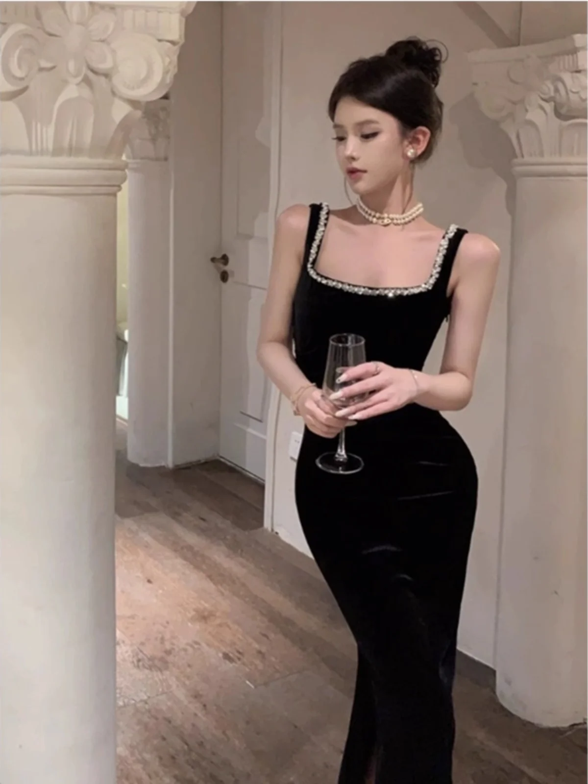 

Hebe Sle Birthday Par Ball Gown Sexy High Waist Zipper Long Dr with Slit Strapl Evening Dr for Women