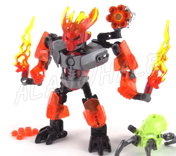 6 tipos Bionicle criatura combinada Protector maestro de tierra hielo fuego Onua Kopaka 6004 juguetes de bloques de construcción compatibles con el modelo