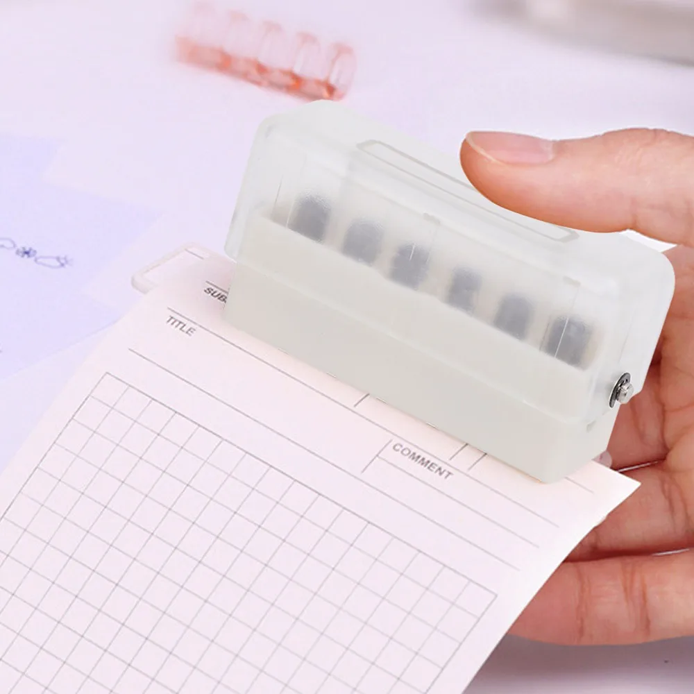 ABS 6 Hole Paper Punch 5.5mm Hole Diameter Practical Loose Leaf Punching Machine Mini Size Translucent Design Paper Puncher
