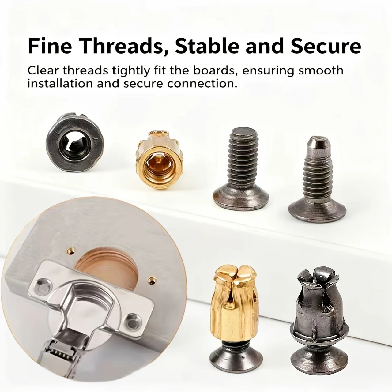 40/80 Pcs Hinge Repair Inserts, Reusable Fastener Inserts for Cabinet&Furniture Door Fix,Solid Wood Door Plate Reinforcement Kit