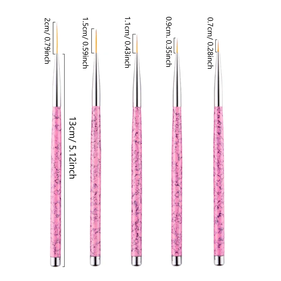 Nail Art Brush Set Detailing Carving Dotting Dual-Head Brushes for Acrylic UV Gel Polish Manicure Tools