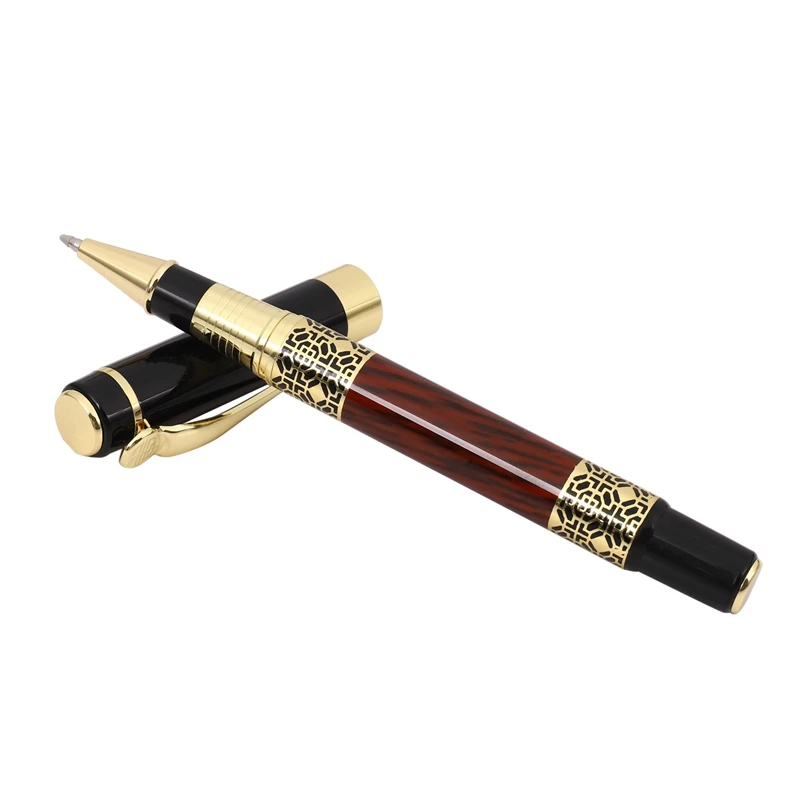 Chinese Classical Roller Ball Pen Elegant Golden Metal Ballpoint Pen For Office Business Signature School Student Gift