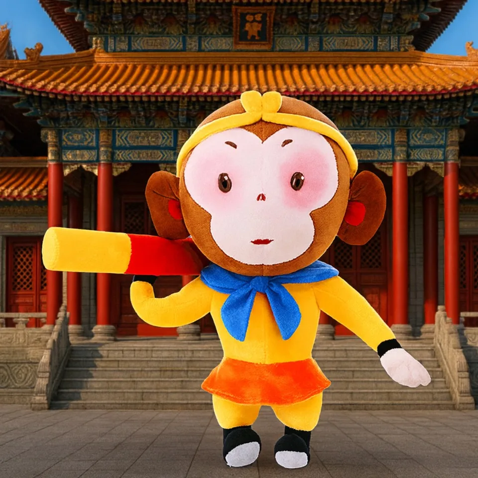 Plush Stuffed Animals Toy Journey To The West Doll 35cm Monkey King Tang Monk 5 Masters and Disciples Kawaii Plush Birthday Gift