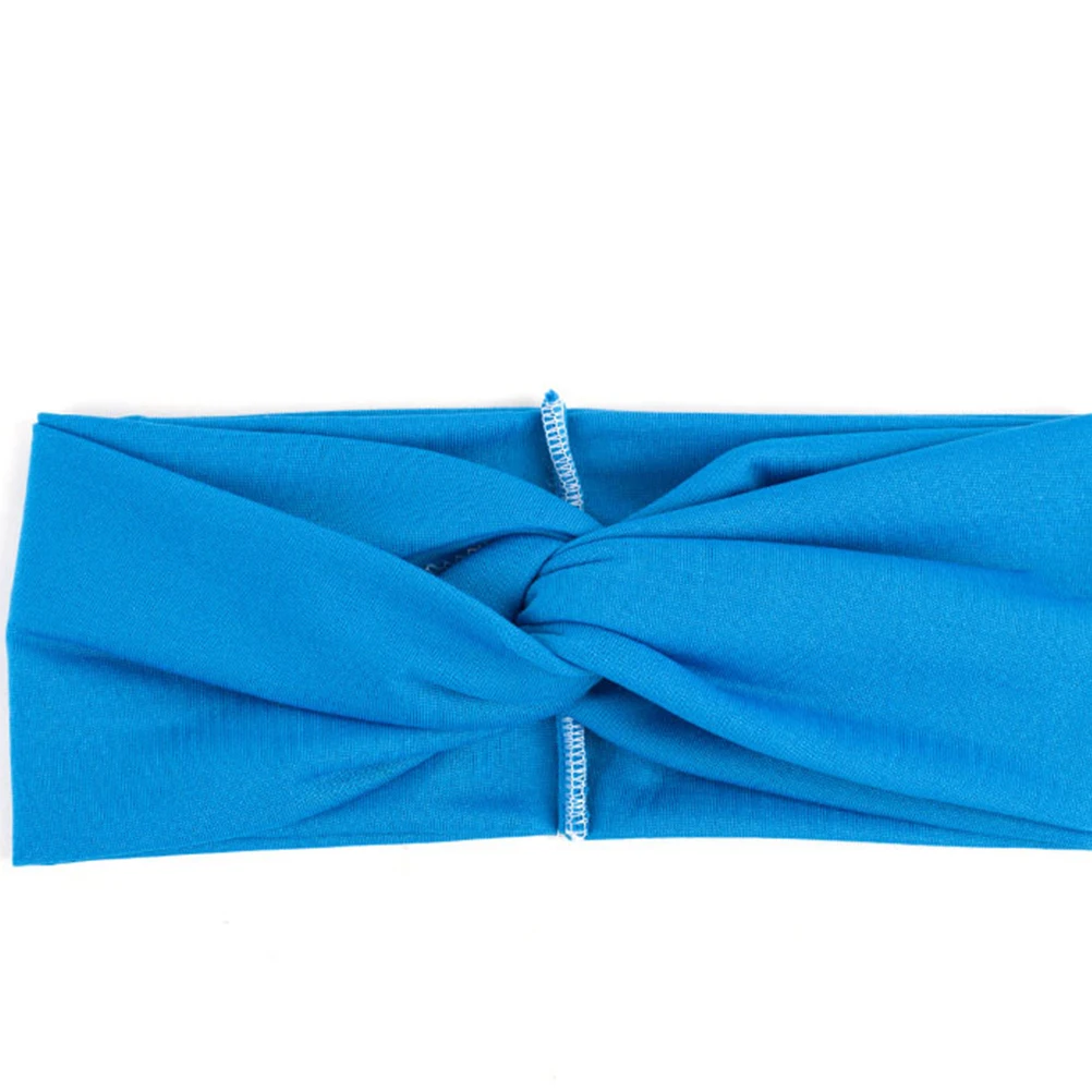 

4Pcs Solid Color Headband Cross Hair Band Women Girls Spandex Quality Texture Durable Long Service Blue Black Navy Royalblue