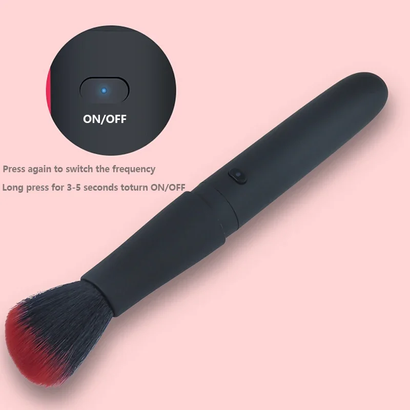 MAIZIUP-brocha de maquillaje vibratoria con 10 frecuencias de vibración para maquillaje rápido, aplicador eléctrico de soplo de maquillaje, brocha cosmética