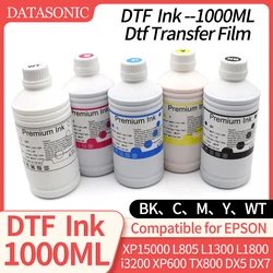 1000ML DTF Ink Compatible For EPSON xp15000 DTF Ink Direct Dtf Transfer Film Heat Transfer For Epson DX5 DX7 L805 PET Film INK