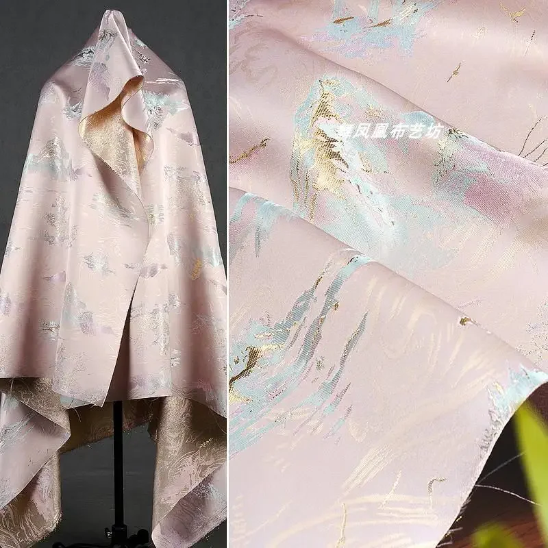 

Brocade Jacquard Fabric Sweet Chinese Outerwear Vest Slip Silk Clothing Apparel Sewing Fabric for By The Meter Wholesale Cloth