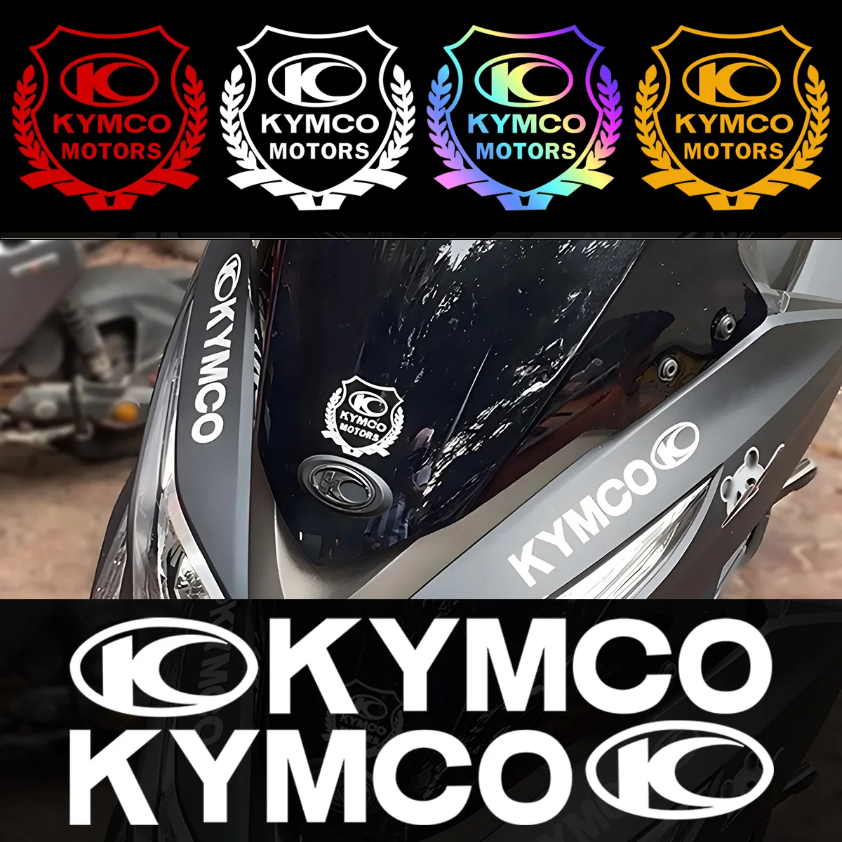 

For KYMCO AGILITY S 125 50 SKY TOWN 125 SUPER DINK 125 MXU 700 300 3PCS Stickers Logo Emblem Badge Sticker Motorcycle Decal