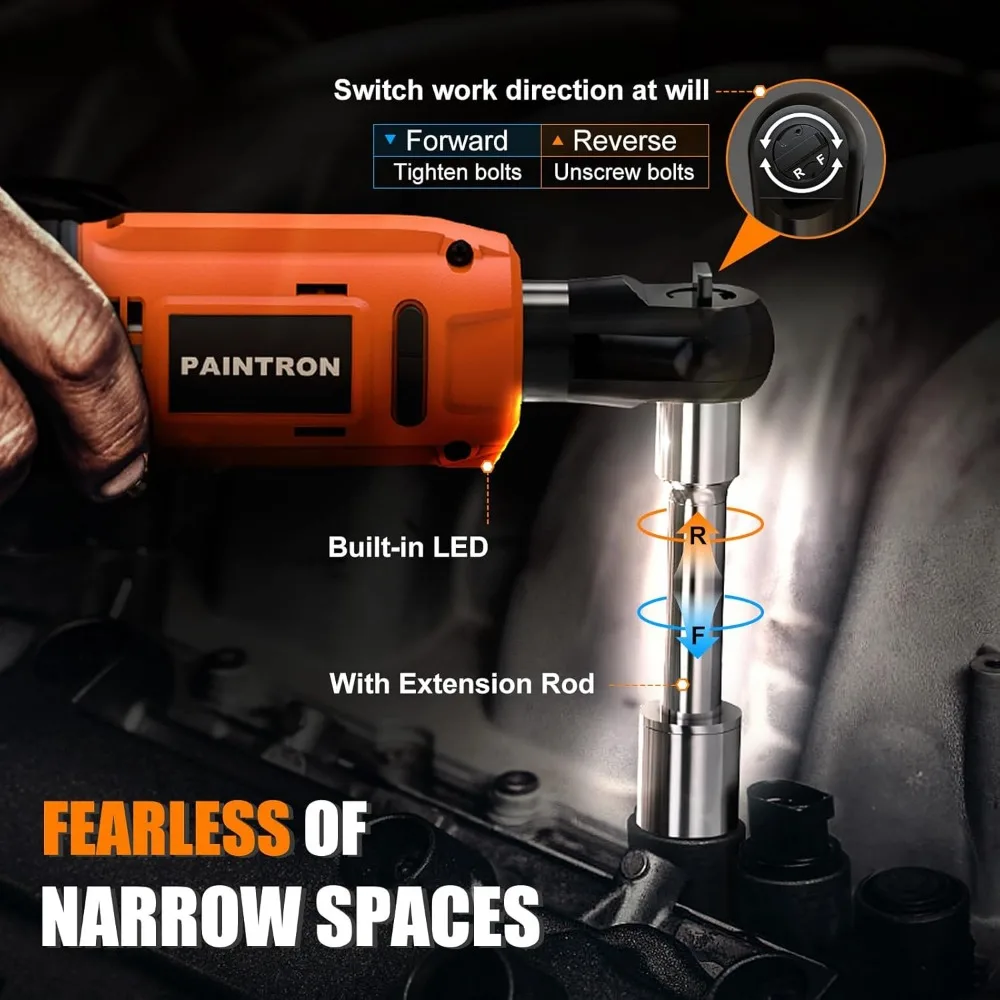 Kit chiave a cricchetto a batteria 12V, attacco 3/8, coppia 50N.m, velocità variabile, 2 batterie agli ioni di litio da 2000 mAh, ideale per il settore automobilistico