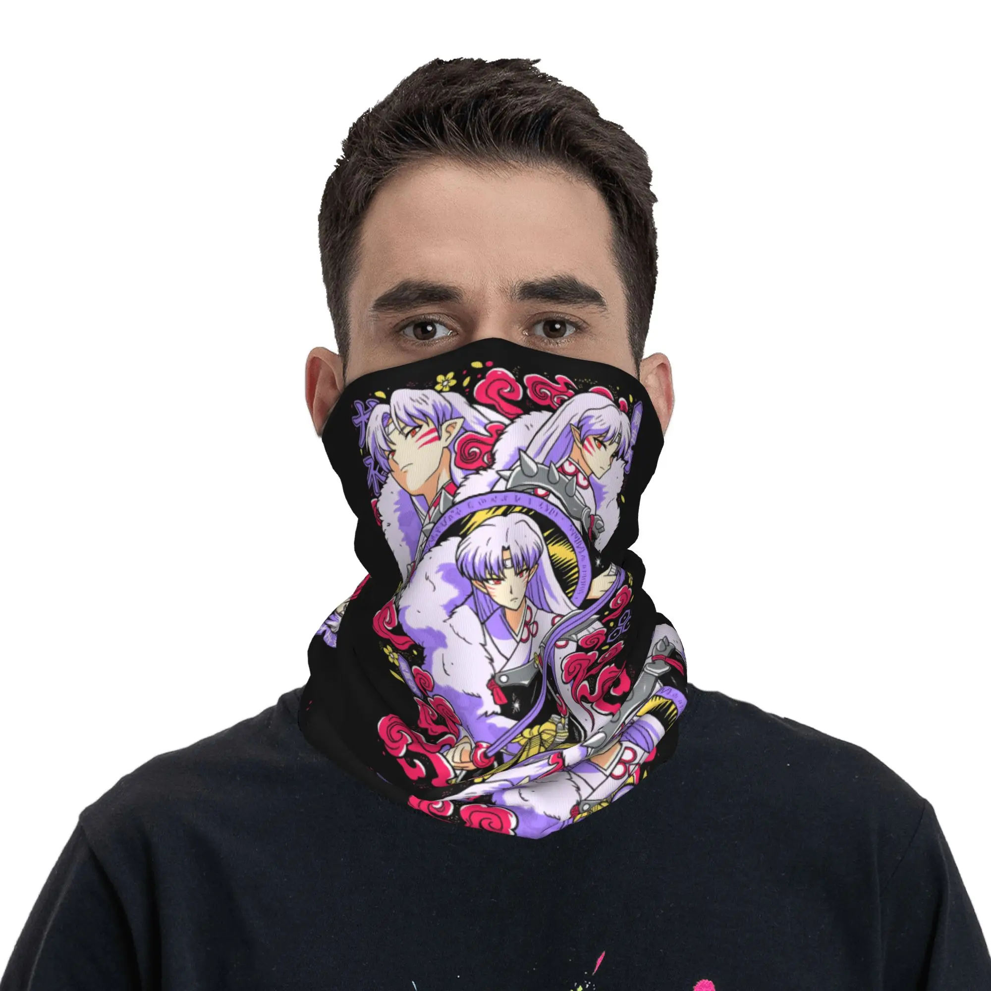 Inuyasha SesshōmaruAnime  Bandana Neck Gaiter for Ski Camping Women Men Wrap Scarf Manga  Balaclava Warmer