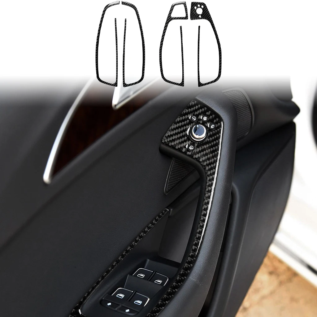 

Carbon Fiber Car Interior Decoration Door Window Switch Control Panel Trims For Audi A6 C7 Accessories Car Styling Stickers