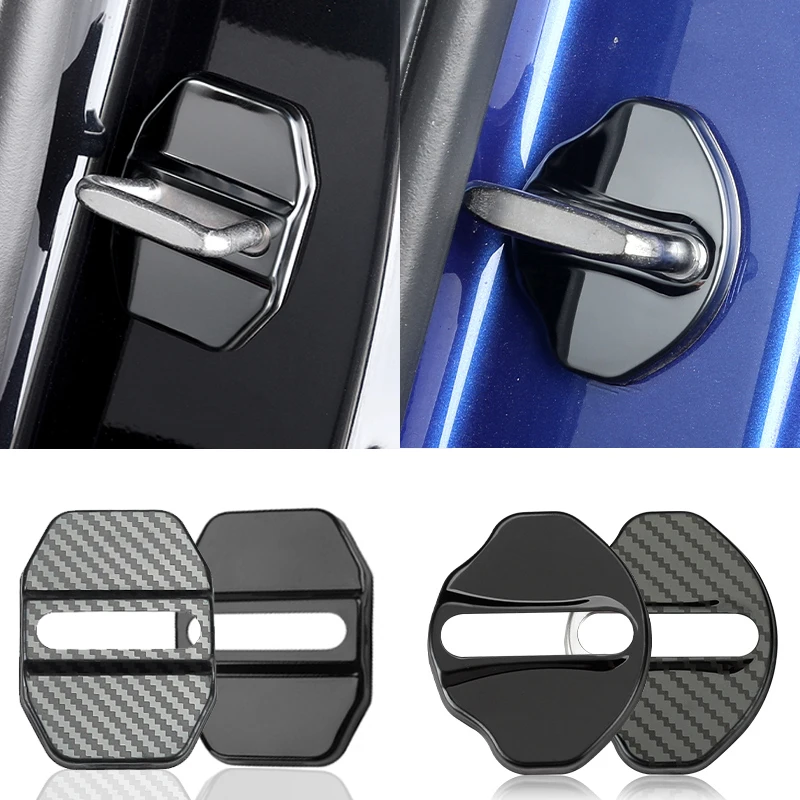 4PCS Car Door Lock Cover Stickers For Mercedes Benz AMG CLA CLS GLE GLC GLS GLA GLB GLK EQC EQA W212 W205 W213 W203 W204 W211