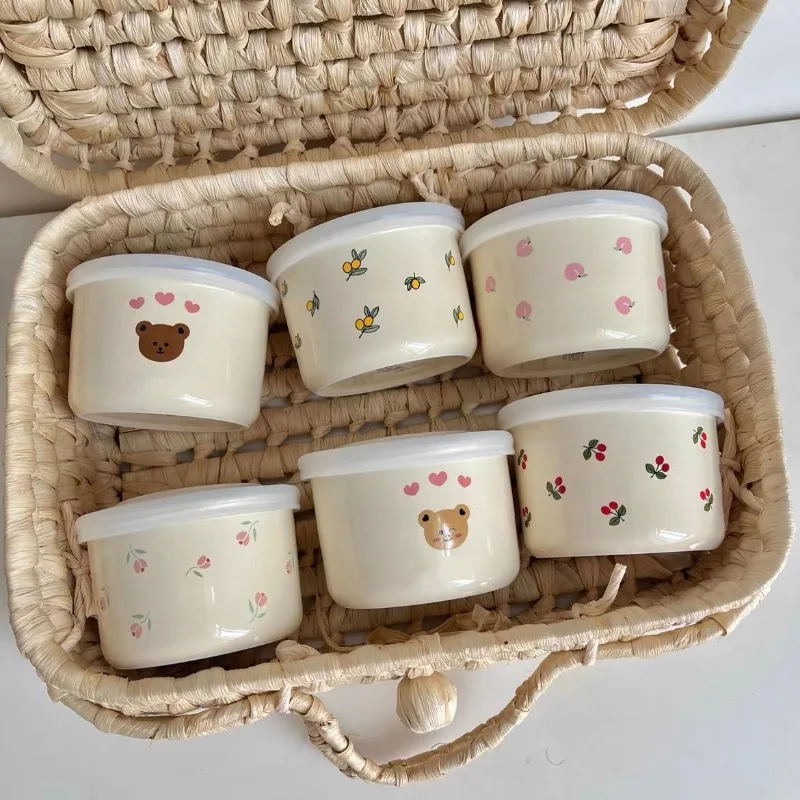 Cute Ceramic Baby Feeding Bowl with Adorable Bear Cover and Scale, Perfect for Toddler’s Meals