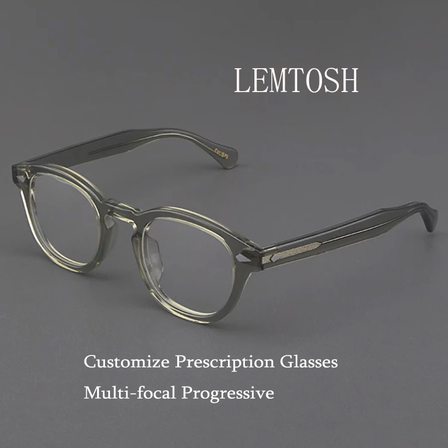 Customized Prescription Multi-focal Progressive Glasses Men Frame Johnny Depp Lemtosh Photochromic Round Eyeglasses