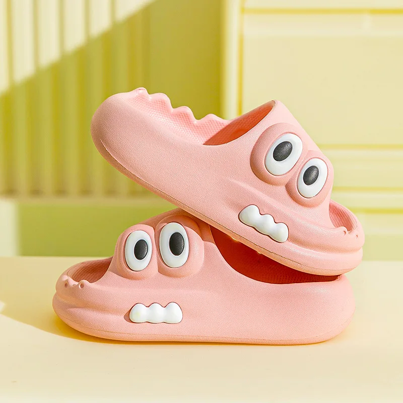 Kids Slippers Boys Girls Soft Bottom Slippers Babies Home Shoes Cartoon Pattern Children Indoor Non-slip Anti-odor Drag Footwear