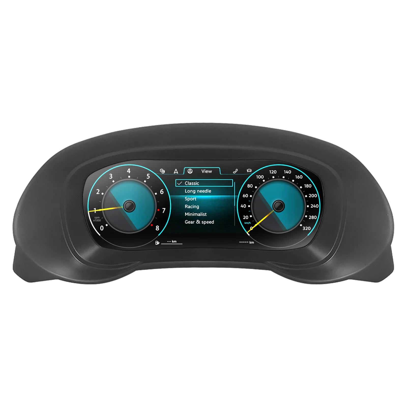 10,25'' LCD-Digital-Armaturenbrett für VW Sharan Baujahre 2010-2019 Instrumententafel Cockpit Tachometer mit Navigation