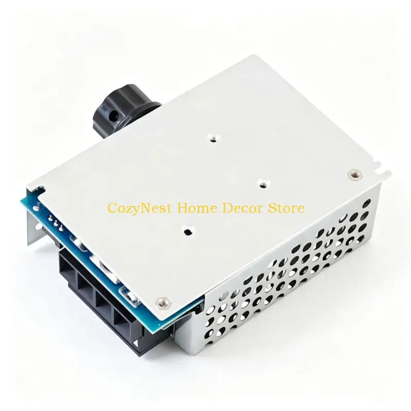 92MF 10000W 110V-220V Voltage Regulator Unit With Knob Adjustment, Perforated Cover, and Output Tuning for Thermal Control, Lamp