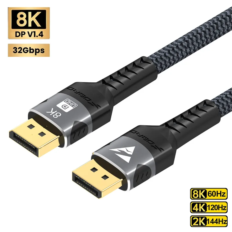 16K DP 2.1 8K @ 120Hz 4K @ 240Hz 80Gbps Video Audio Displayport Kabel Display Port Adapter voor PS5 RTX 3080 Laptop PC TV