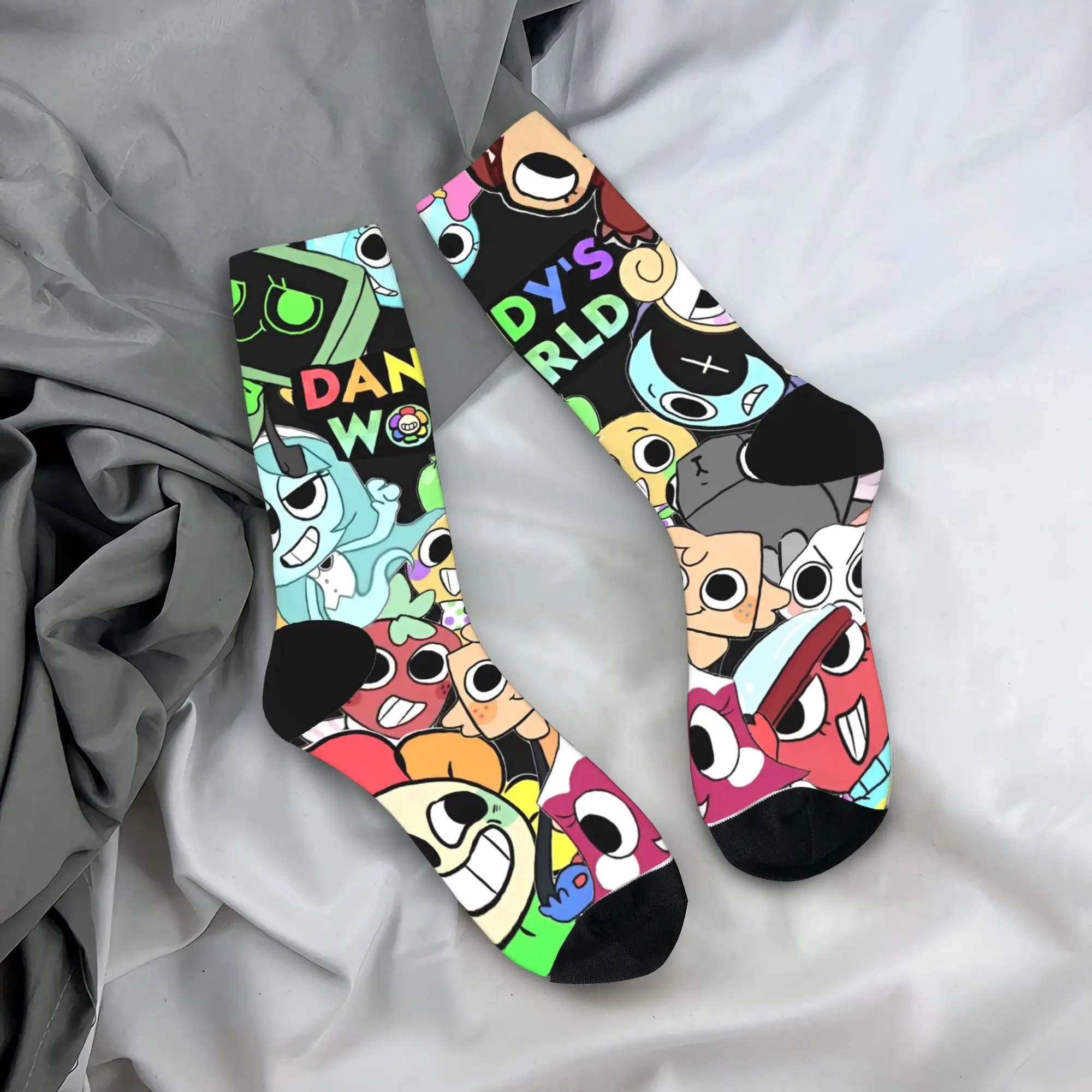 Moda Dandys World Videogames Meias de futebol Meias de poliéster para mulheres e homens respiráveis