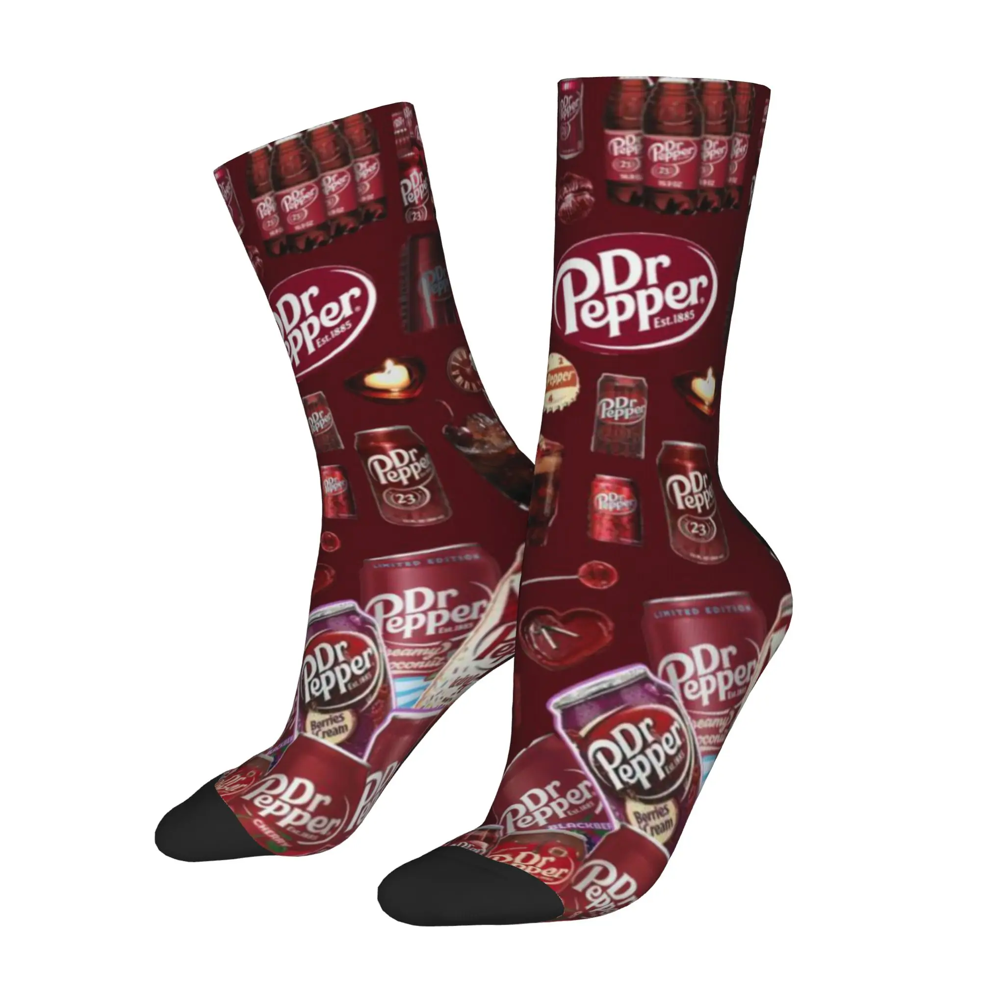 

1 Pair Funny Sock Dr Pepper Red (14) Hip Hop Quality Pattern Printed Men Crew Socks Casual Men's Socks