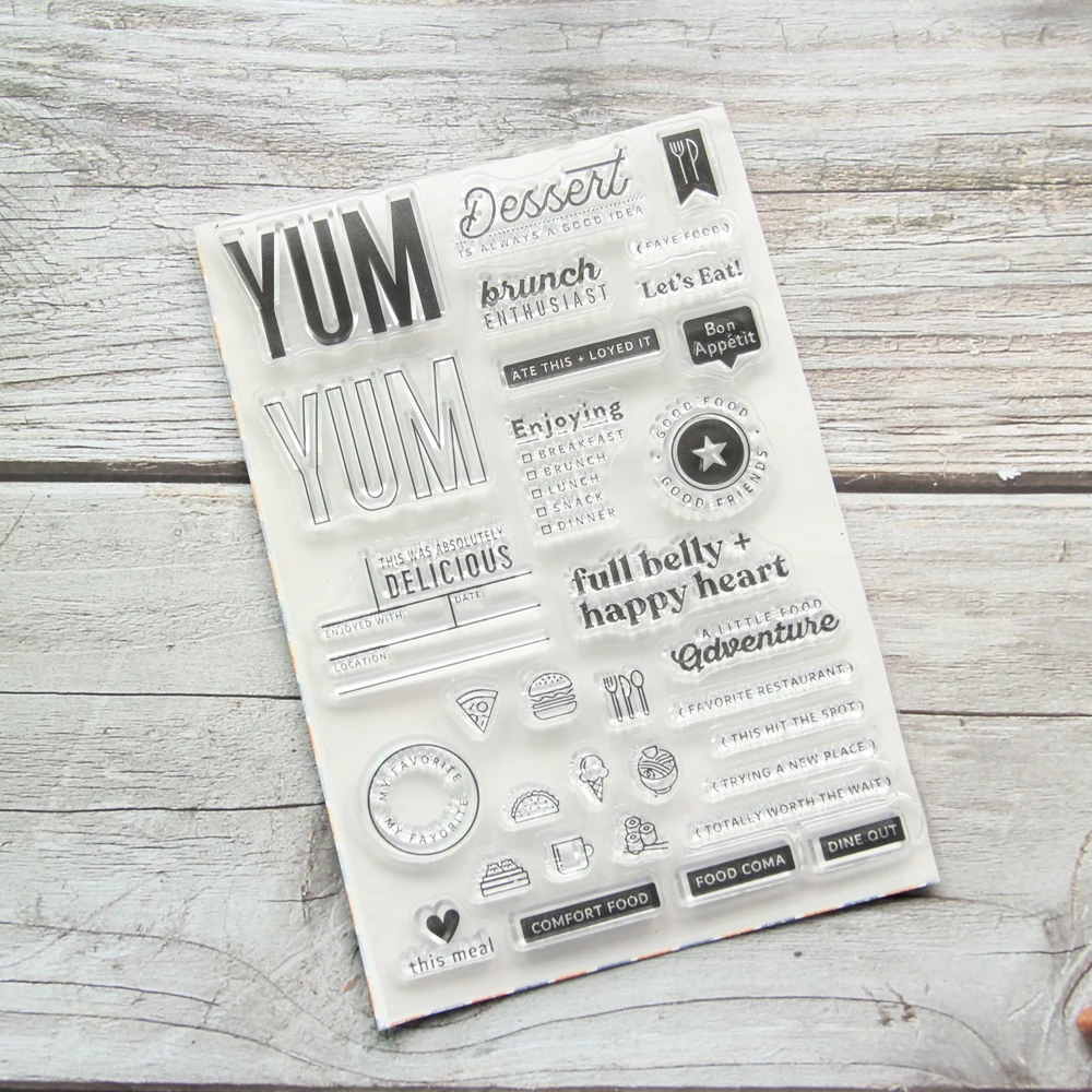 

Прозрачные силиконовые штампы для десертов KLJUYP, штампы для скрапбукинга «сделай сам», изготовления открыток, украшения для детей