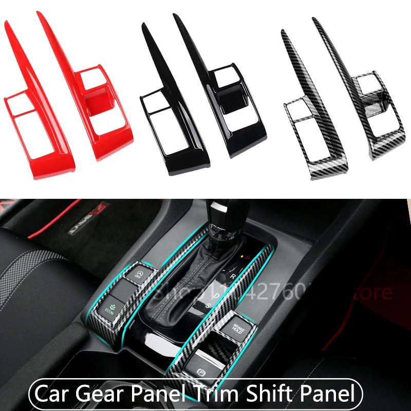 

Carbon Fiber Car Gear Panel Trim Shift Panel Central Armest Box Decor Cover For Honda Civic 10th 2016-2020 RHD Car Accessories